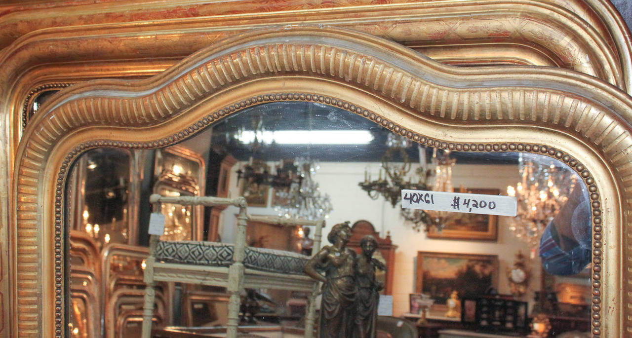 19th c. Arched French Louis Philippe Mirror In Good Condition In Dallas, TX