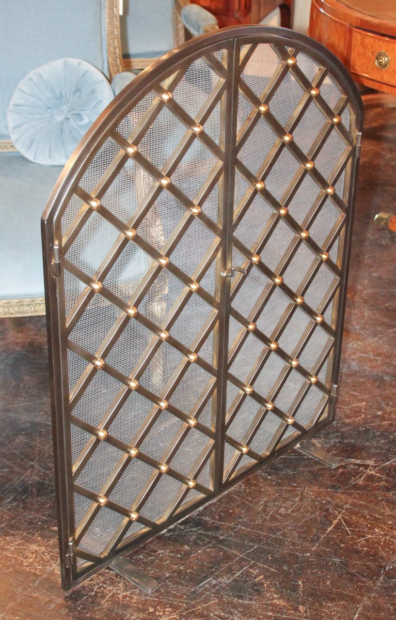 Contemporary Legacy Custom Steel and Brass Fire Screen