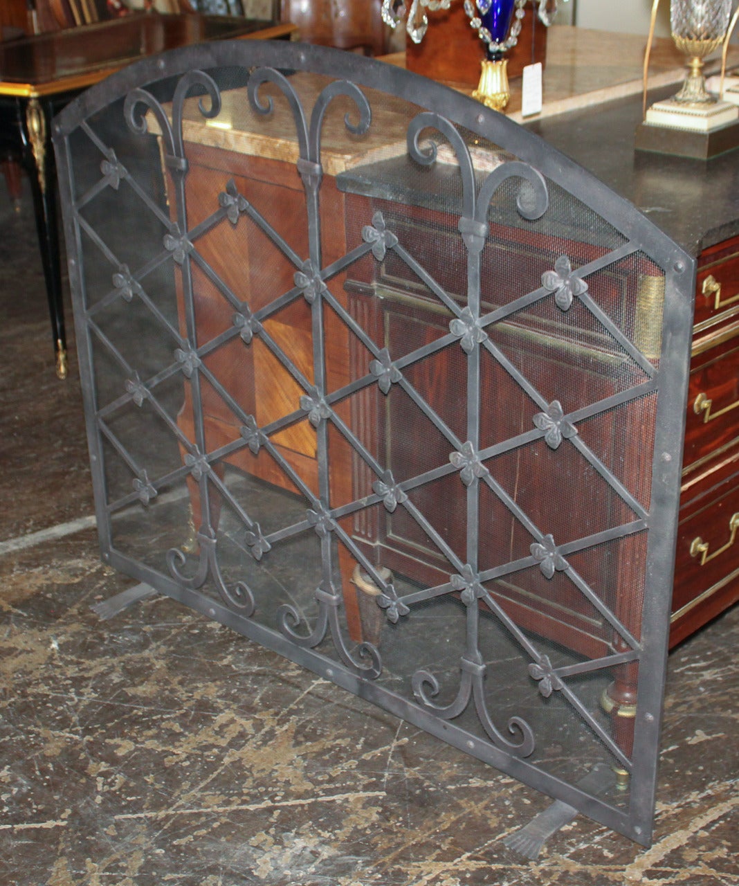 Legacy Custom Wrought Iron Fire Screen at 1stDibs