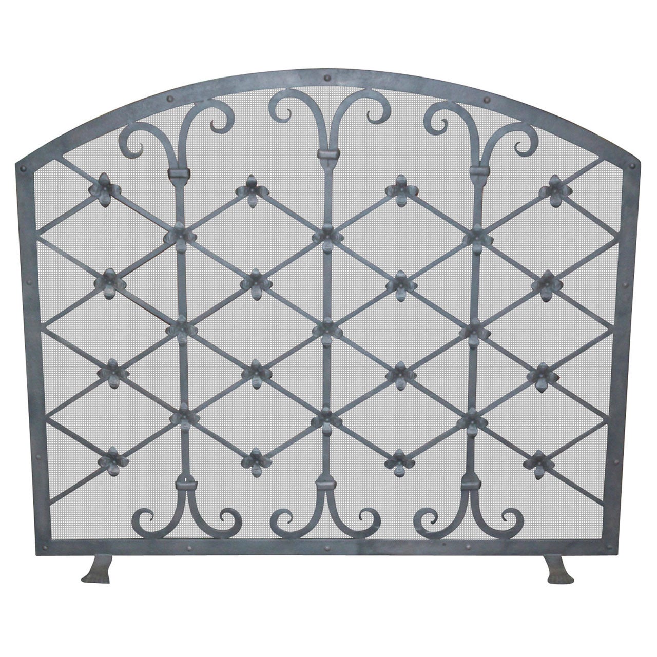 Legacy Custom Wrought Iron Fire Screen at 1stDibs
