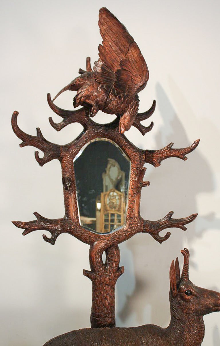 Hand-Carved Important 19th Century Black Forest Hall Stand For Sale
