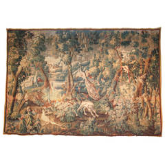 18th Century Flemish Menagerie Scene Tapestry