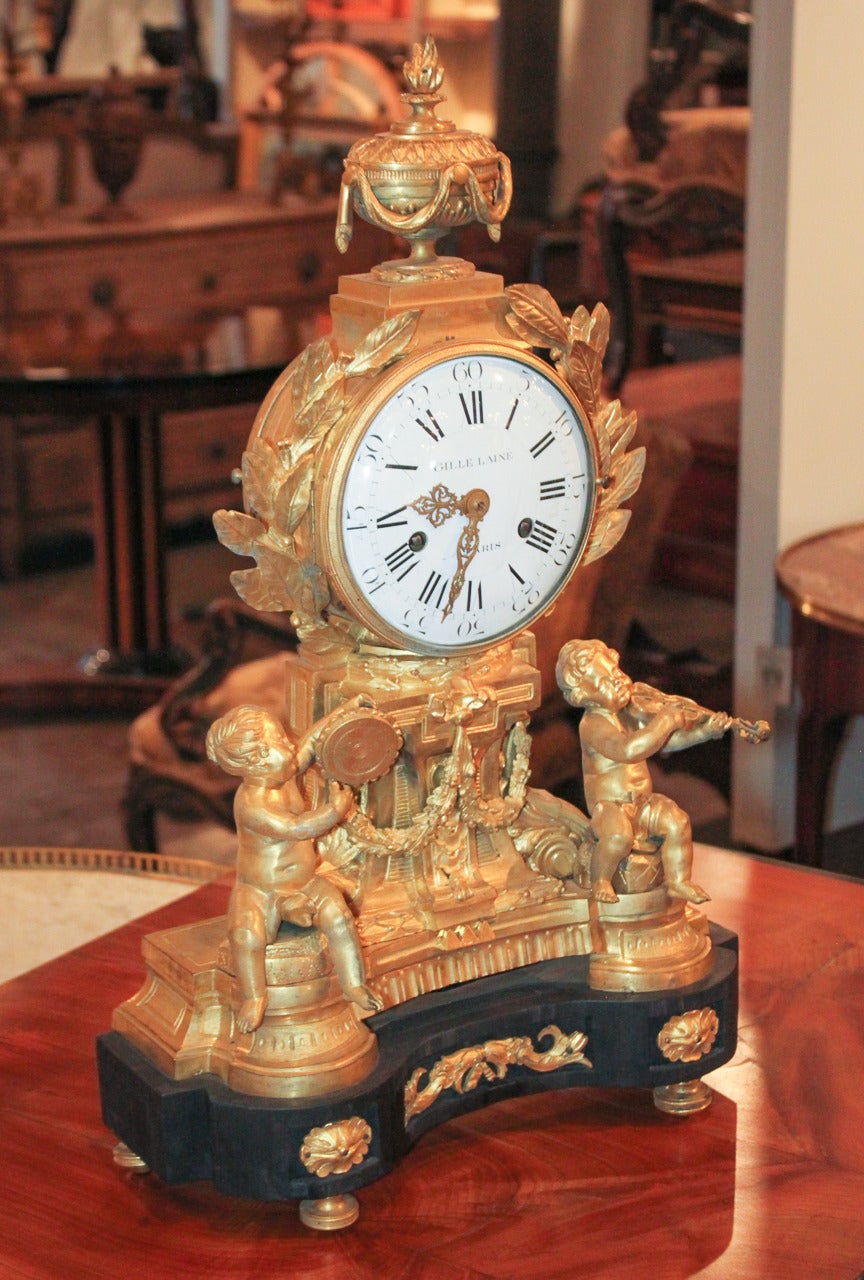 Gilt Fine 19th Century Parisian Bronze Clock