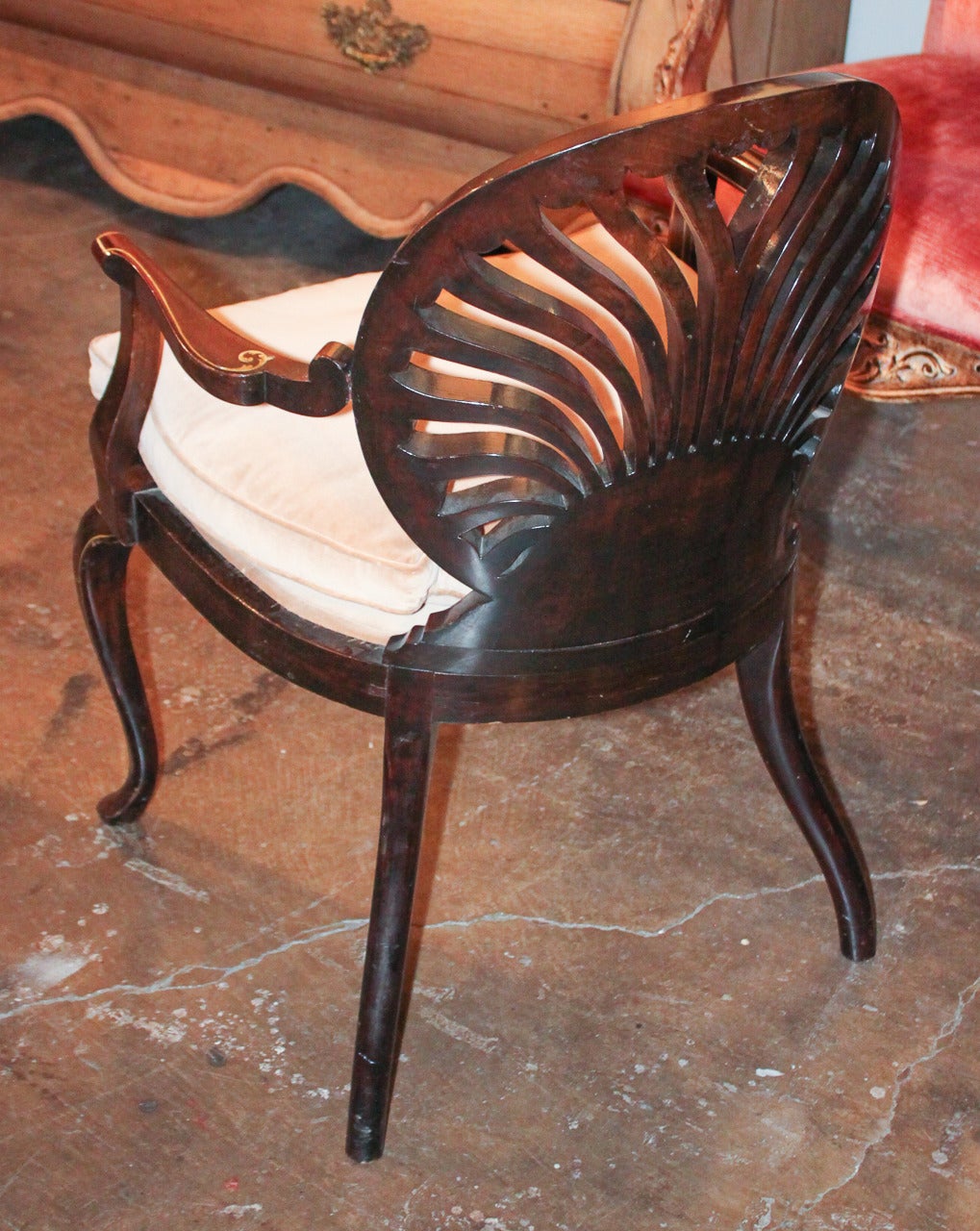 19th Century Pair of Italian Inlaid Armchairs 3