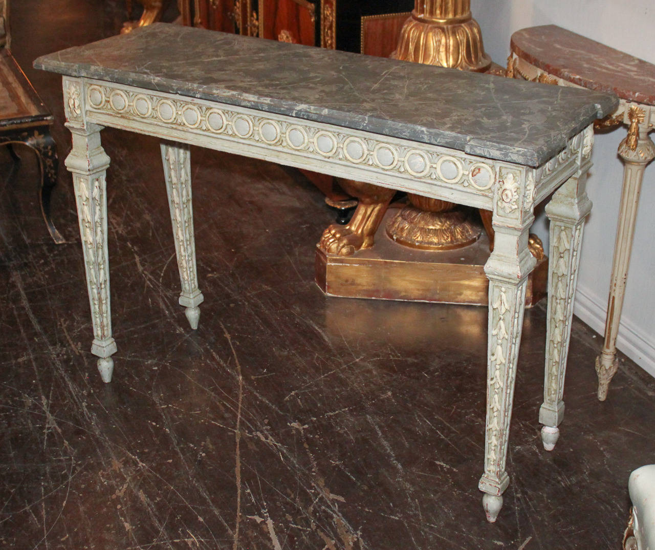Lacquer 19th Century French Louis XV Carved Console