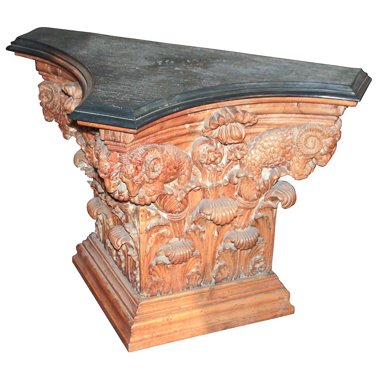 19th Century Italian, Carved Pine Neoclassical Console