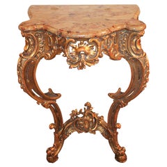 19th Century Italian Carved Giltwood Console