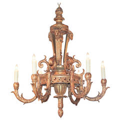 19th Century French Neoclassical, Giltwood Chandelier
