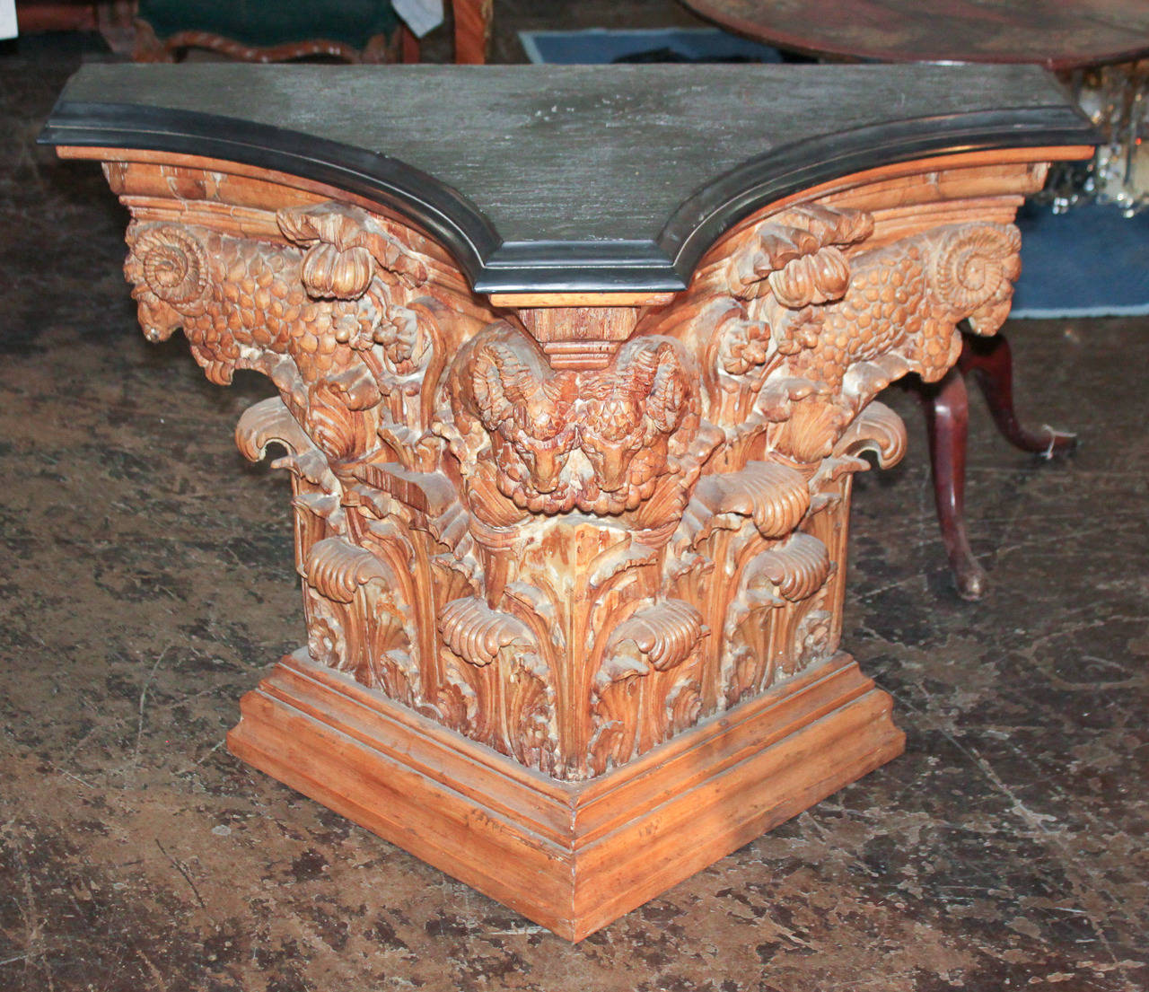 19th Century Italian, Carved Pine Neoclassical Console In Good Condition In Dallas, TX