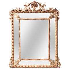 19th Century French Gesso Cushion Mirror