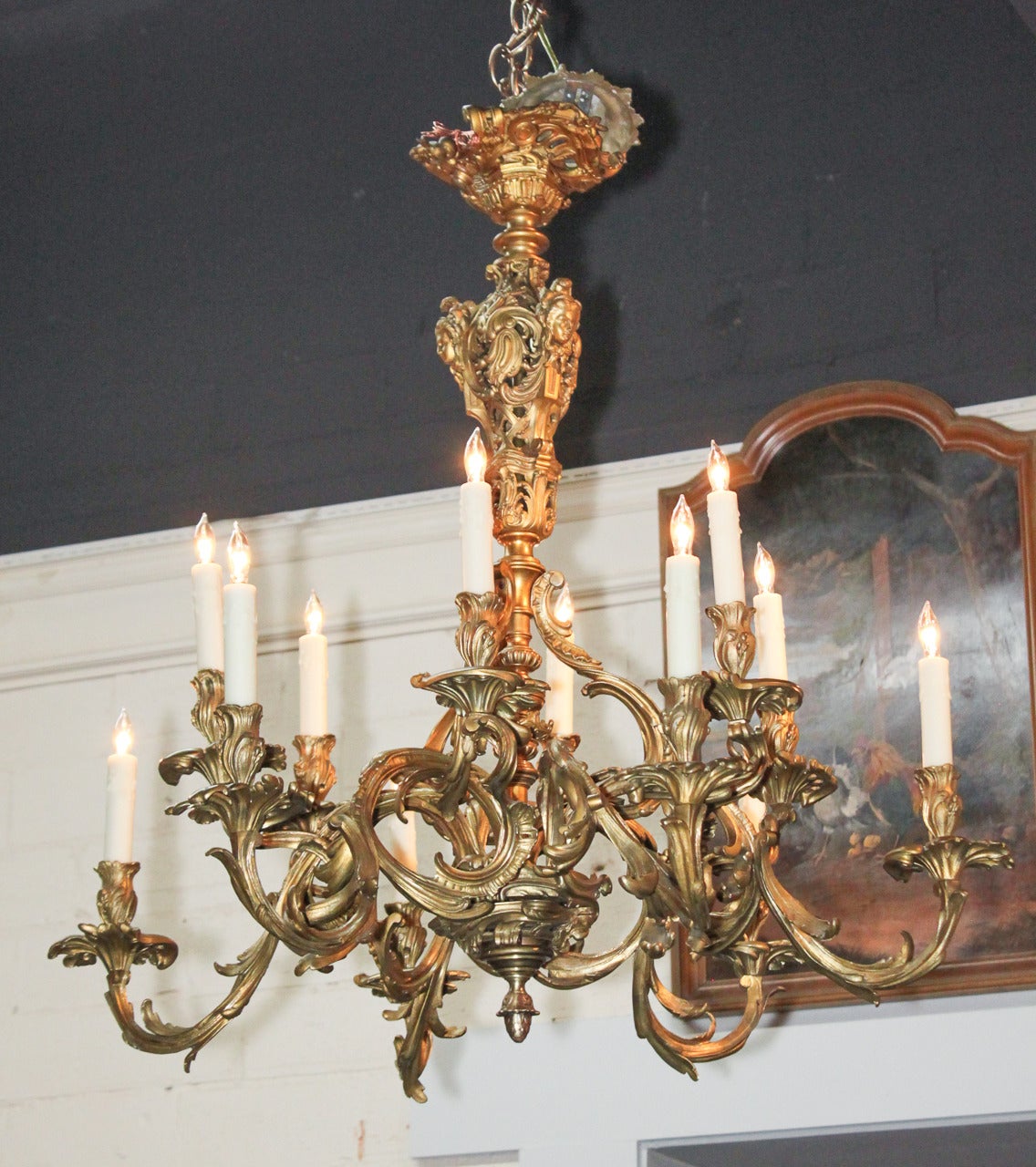 19th Century French Louis XV Chandelier In Good Condition In Dallas, TX