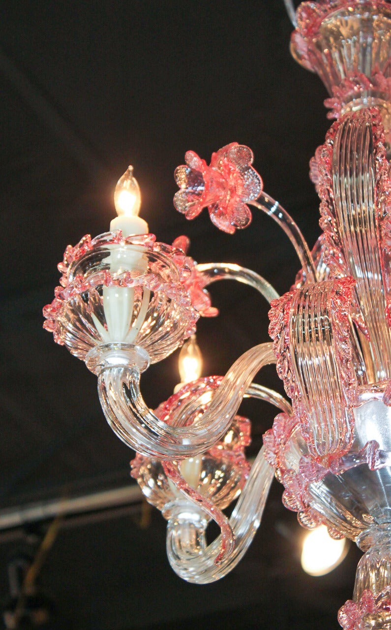 Murano Handblown Glass Chandelier In Good Condition In Dallas, TX