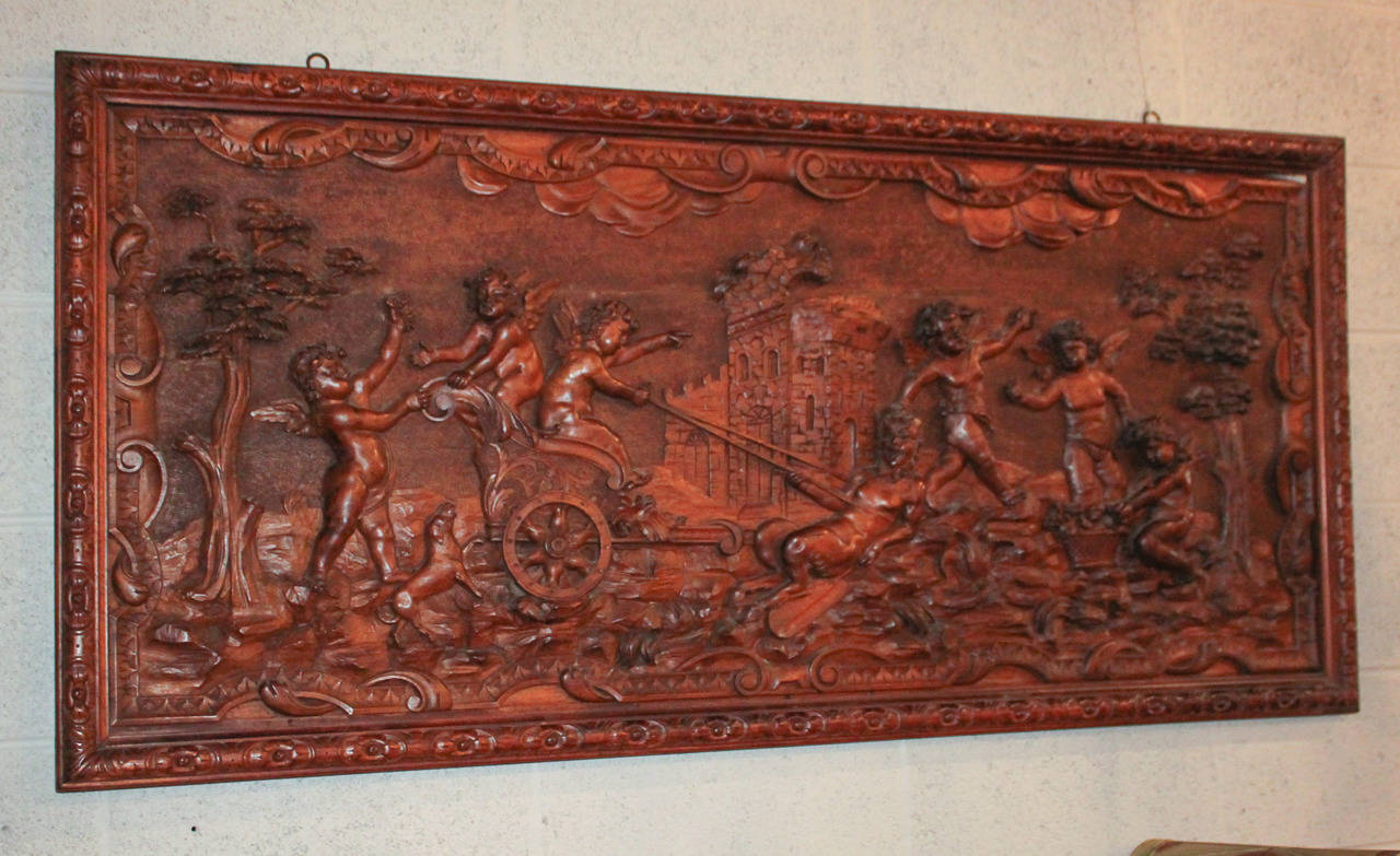 Fine 19th Century French Carved Architectural Panel In Good Condition In Dallas, TX
