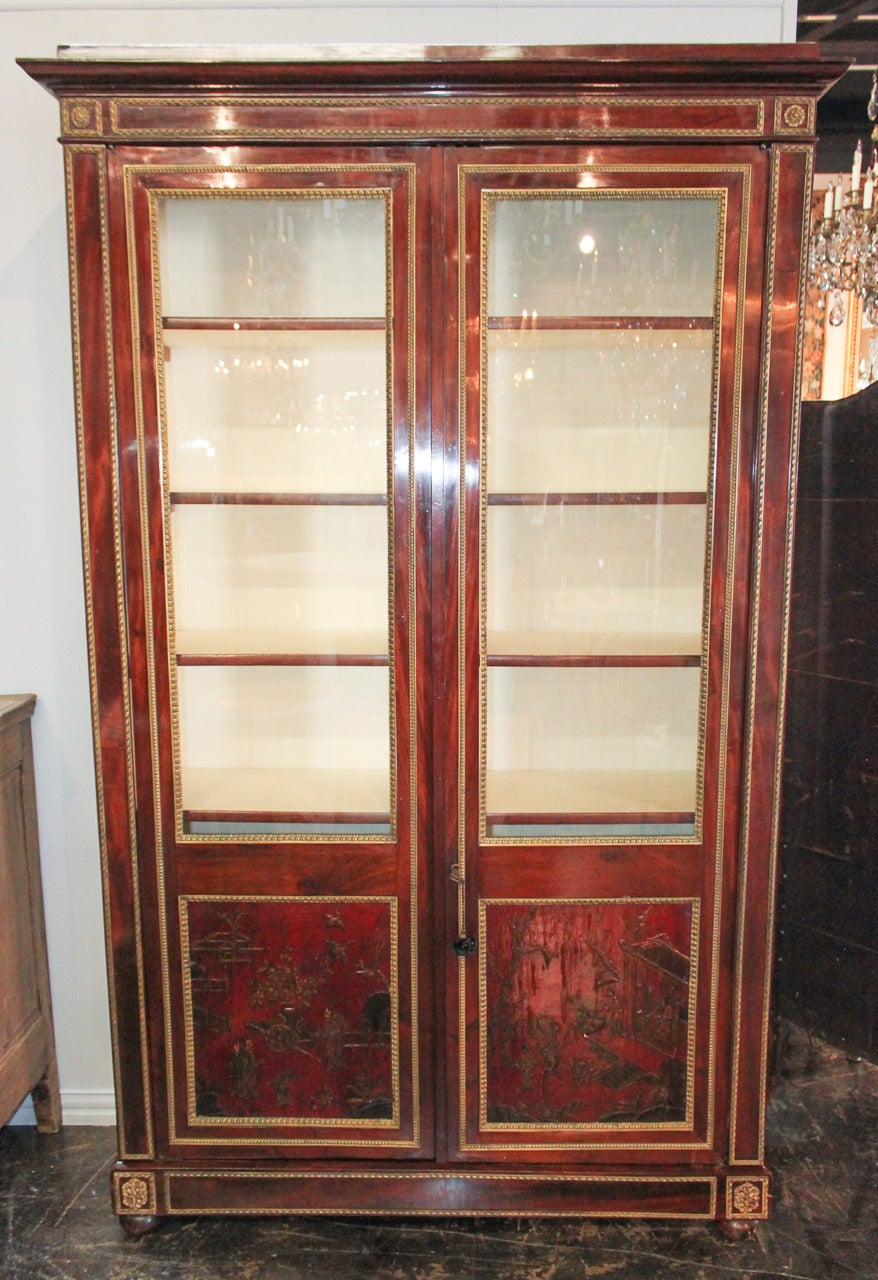 Outstanding 19th Century French Cuban Mahogany Cabinet In Good Condition In Dallas, TX