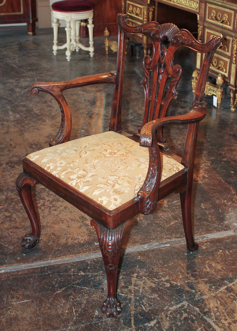 Great Pair of English Chippendale Armchairs 2