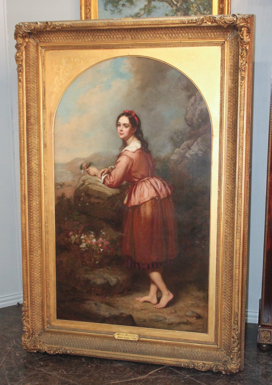 Mid-19th Century Important 19th Century Oil on Canvas, Signed John Lucas