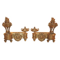 Fine Pair of French Louis XVI Chenet