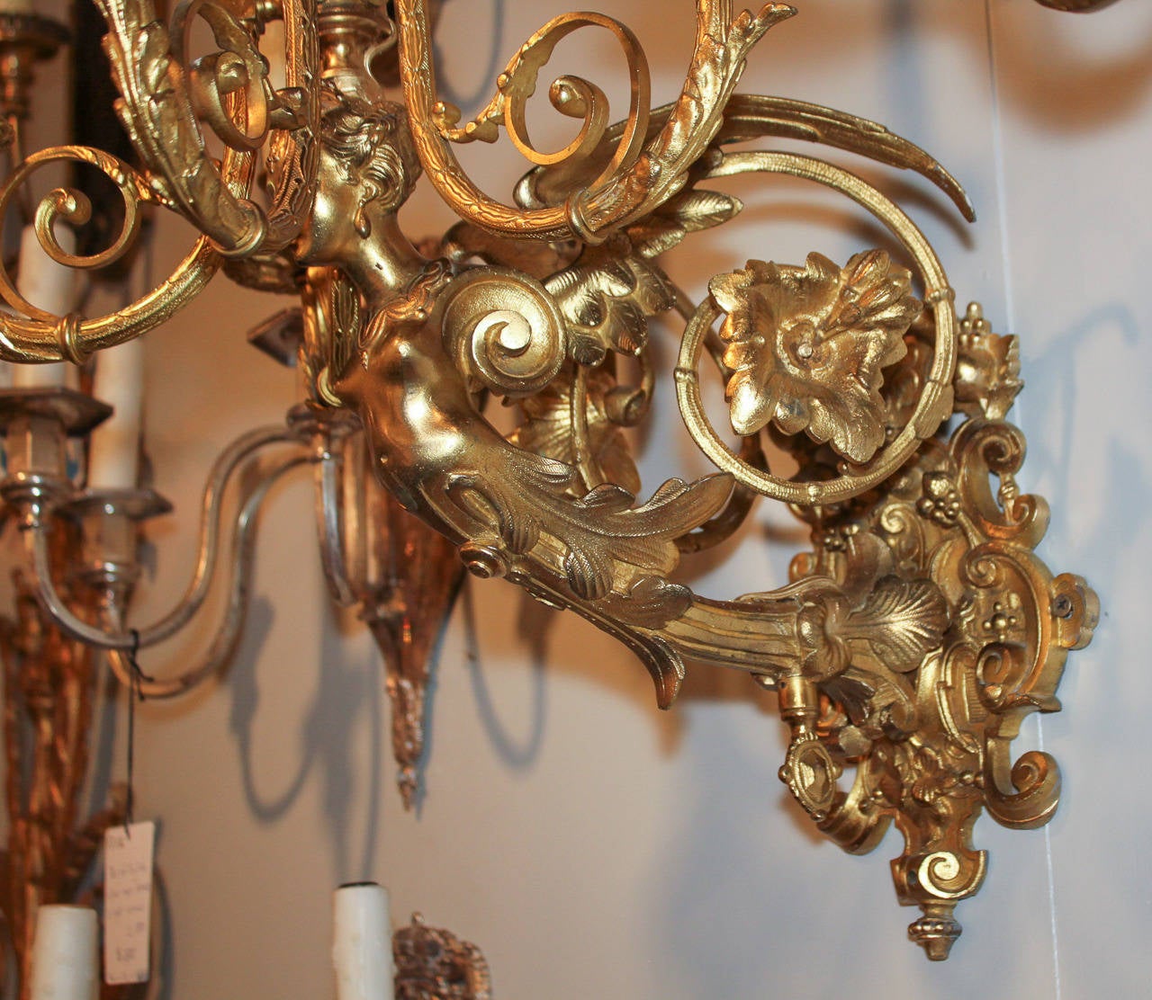 19th Century Pair of French Bronze Sconces 1