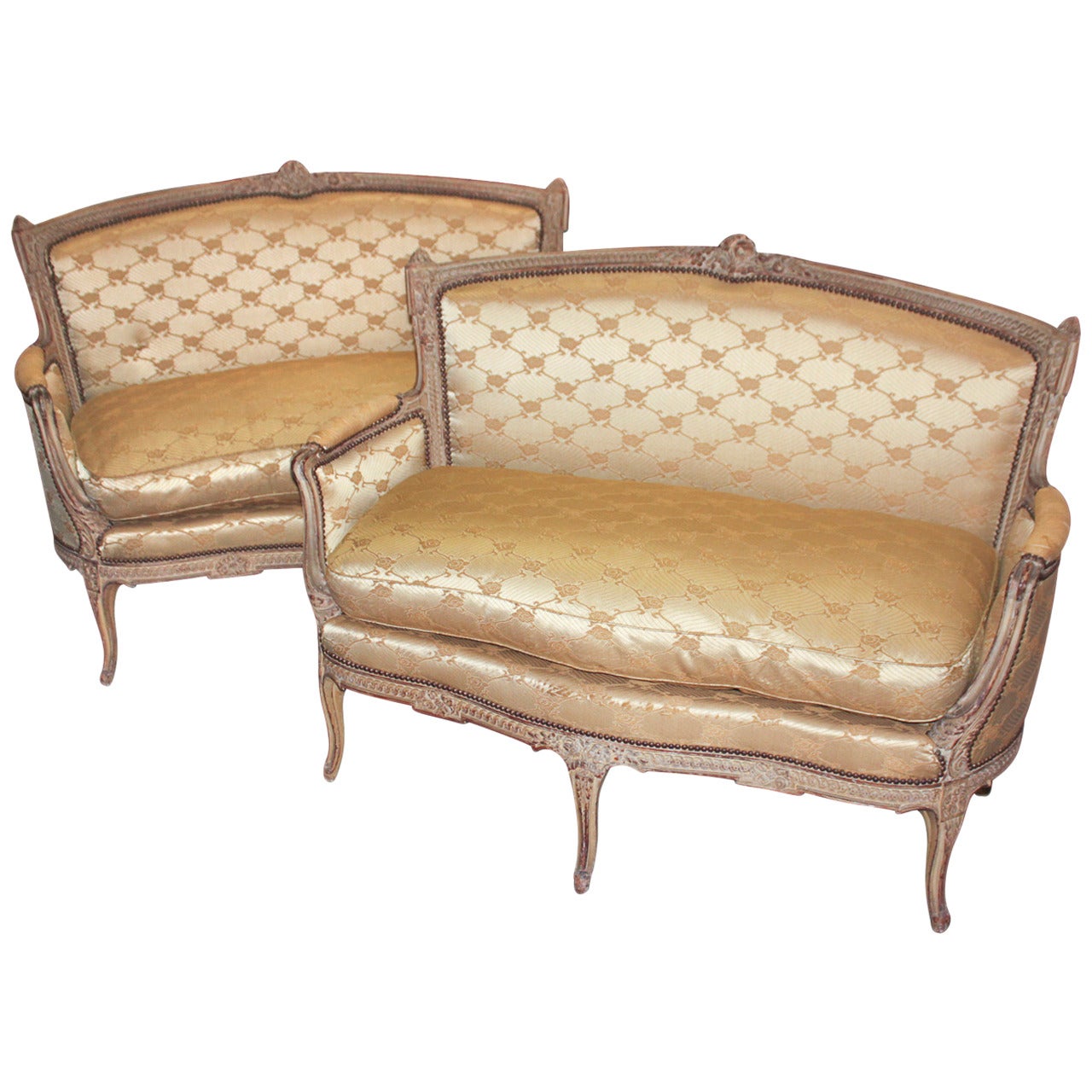 Great Pair of 19th Century French Settees