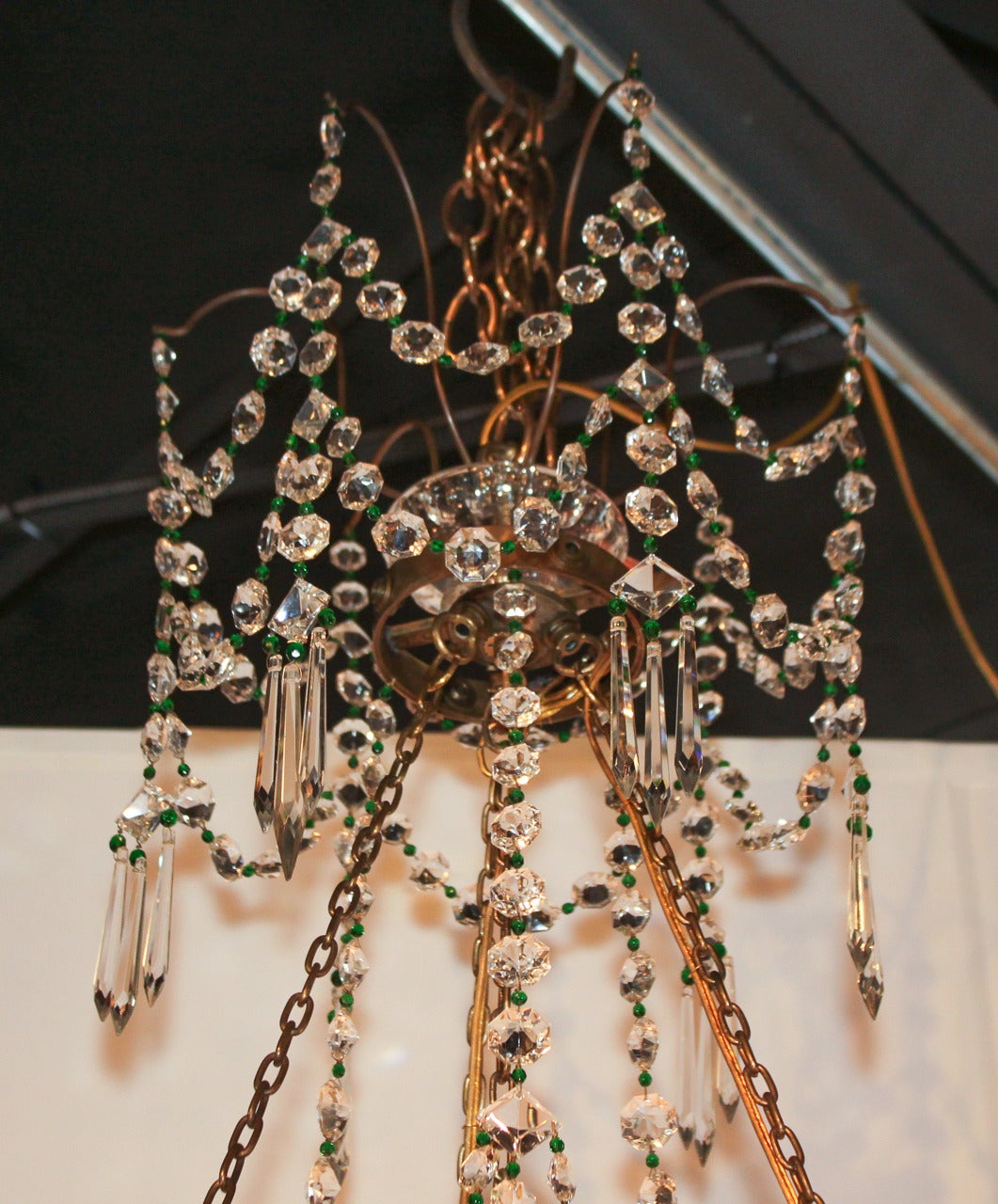 19th Century Russian Gilt Bronze and Colored Glass Chandelier 5