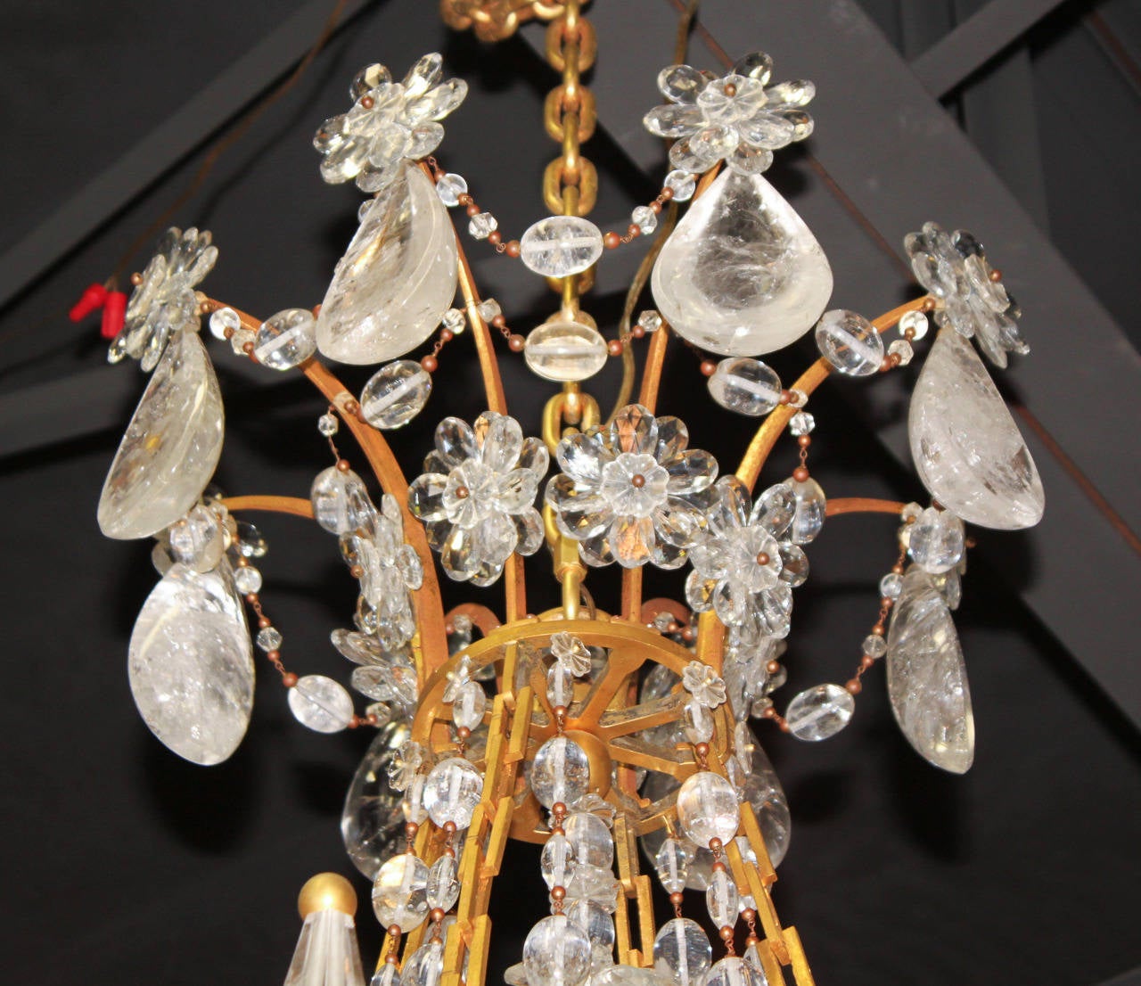 Rare Fine French Bronze and Rock Crystal Chandelier 5