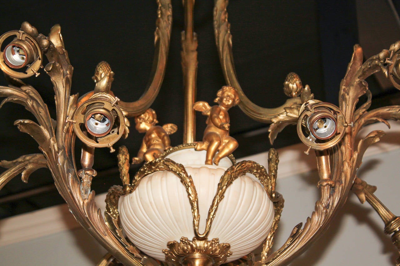 French Rococo Gilt Bronze Chandelier