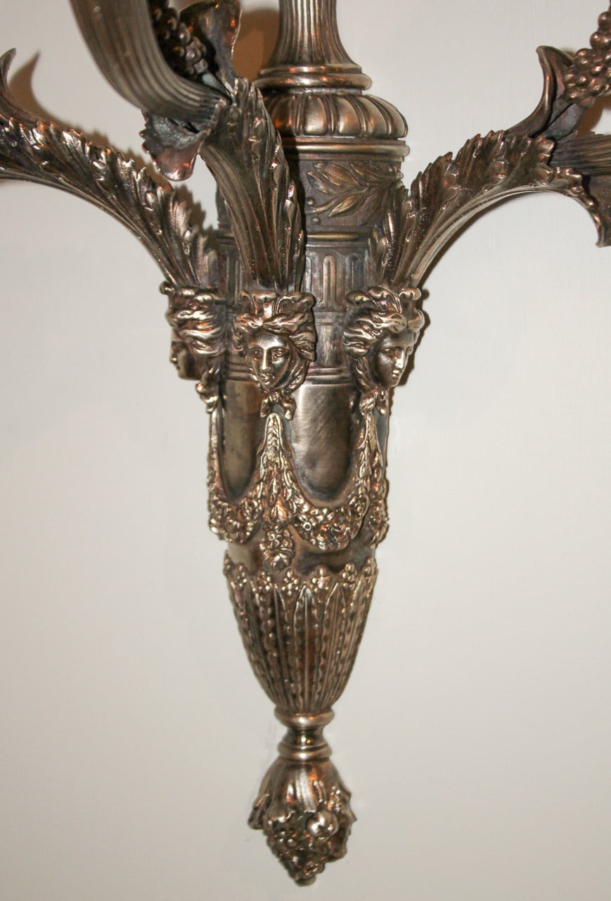 Pair of French Napoleon III Bronze Sconce In Good Condition For Sale In Dallas, TX