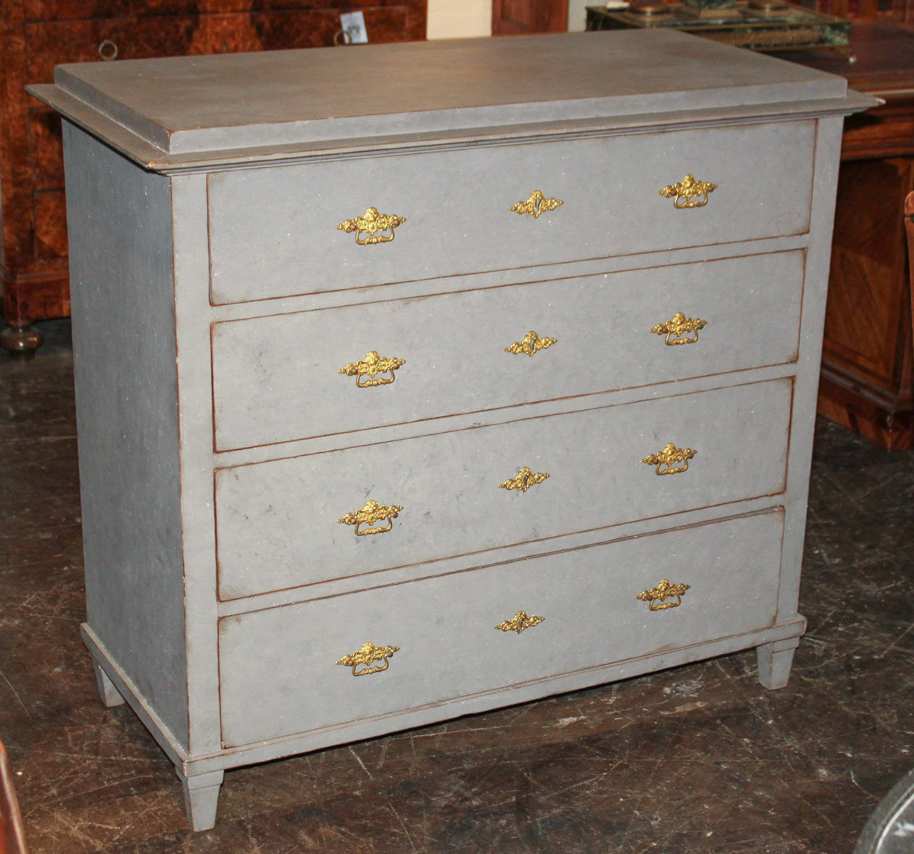 Swedish Painted Secretary Commode In Good Condition In Dallas, TX