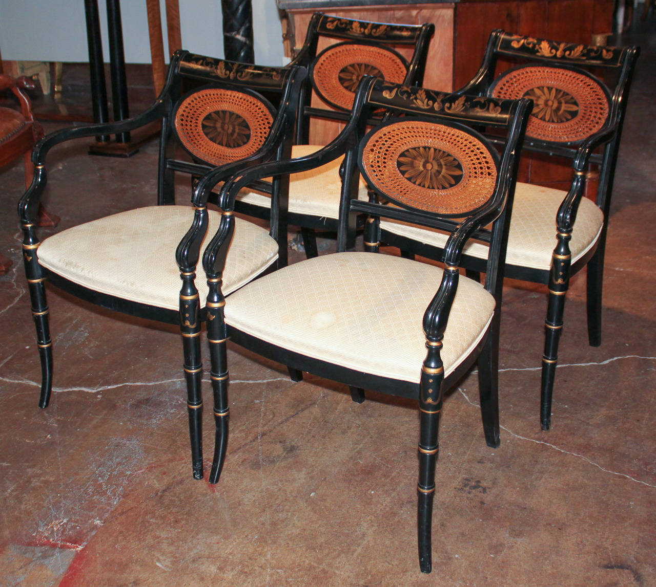 Set of 4 Regency Armchairs 3