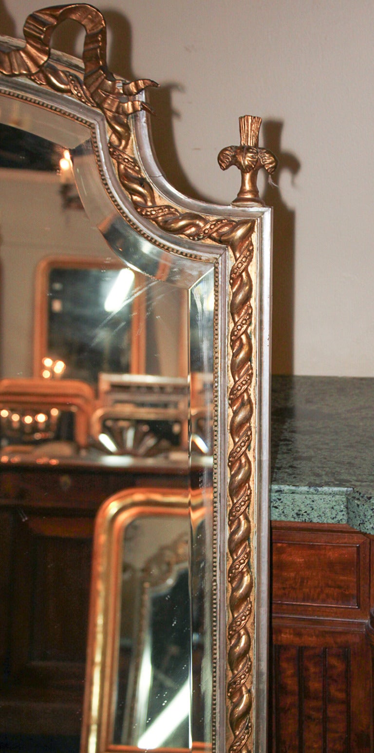 French Louis XV Silver Gilt Mirror 3