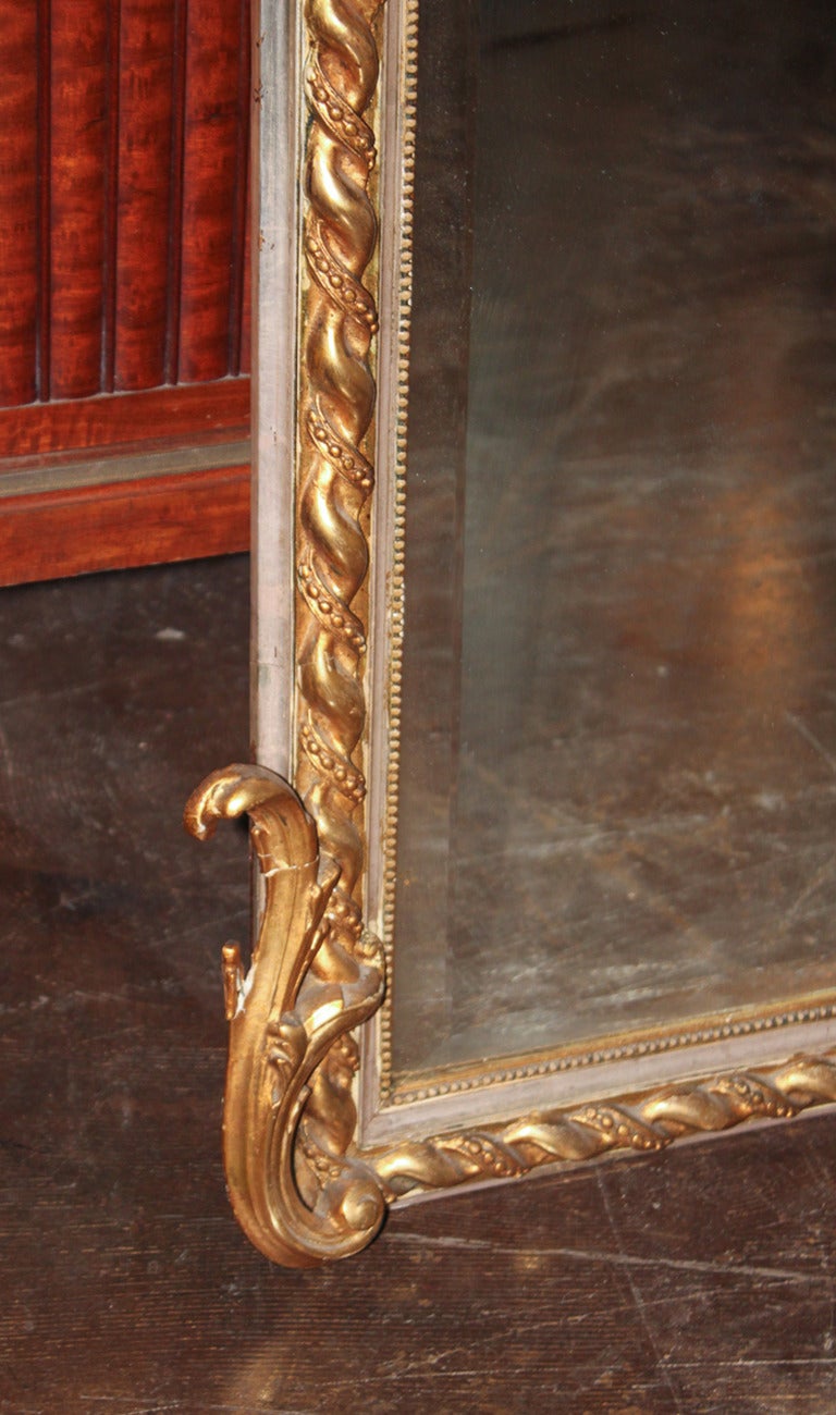 French Louis XV Silver Gilt Mirror 1