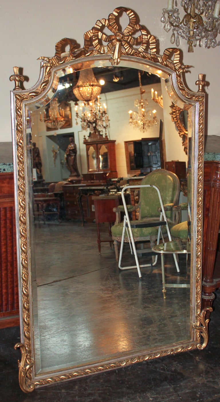 French Louis XV Silver Gilt Mirror 2