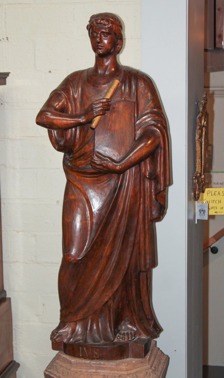 Pair of 19th Century Carved Walnut Figures 3