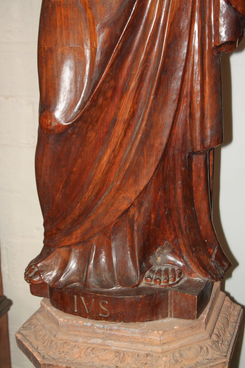 Pair of 19th Century Carved Walnut Figures 5