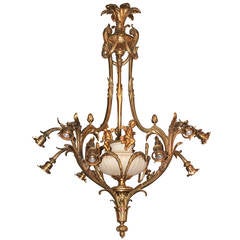 French Rococo Gilt Bronze Chandelier 2