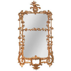 Rare Early 19th Century English Chippendale Gilt Mirror 11