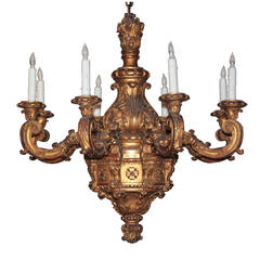 19th c. Fine French Giltwood Chandelier 6