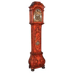 Exceptional 19th c. Dutch Marquetry Grandfather Clock