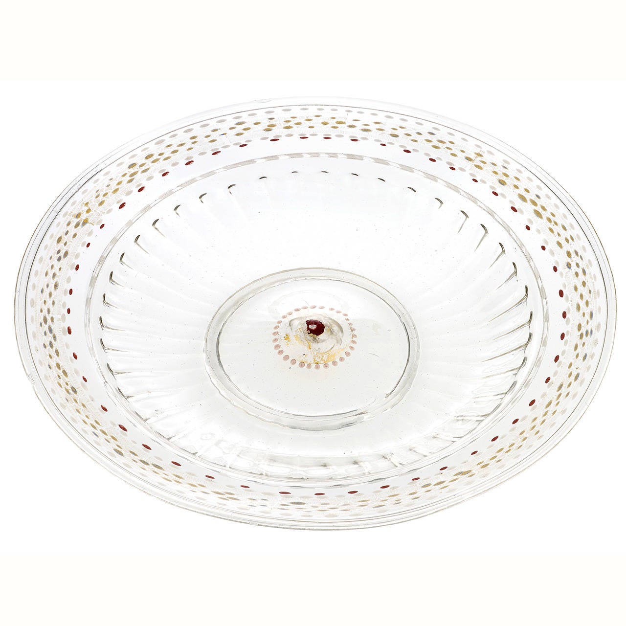 Rare Venetian Low-Footed Glass Bowl For Sale