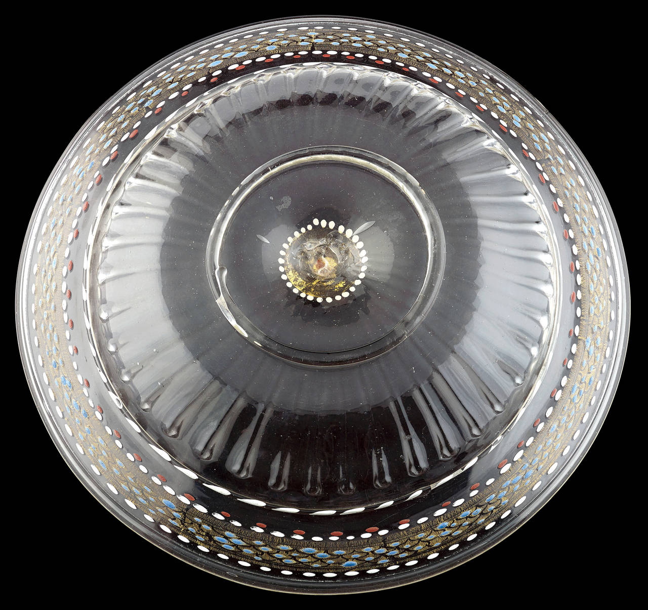 Rare Venetian Low-Footed Glass Bowl In Excellent Condition For Sale In Bewdley, Worcestershire