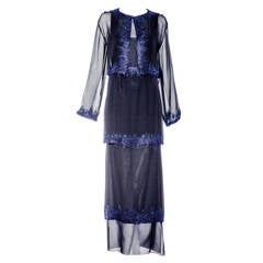Vintage 90s  CHANEL silk dress