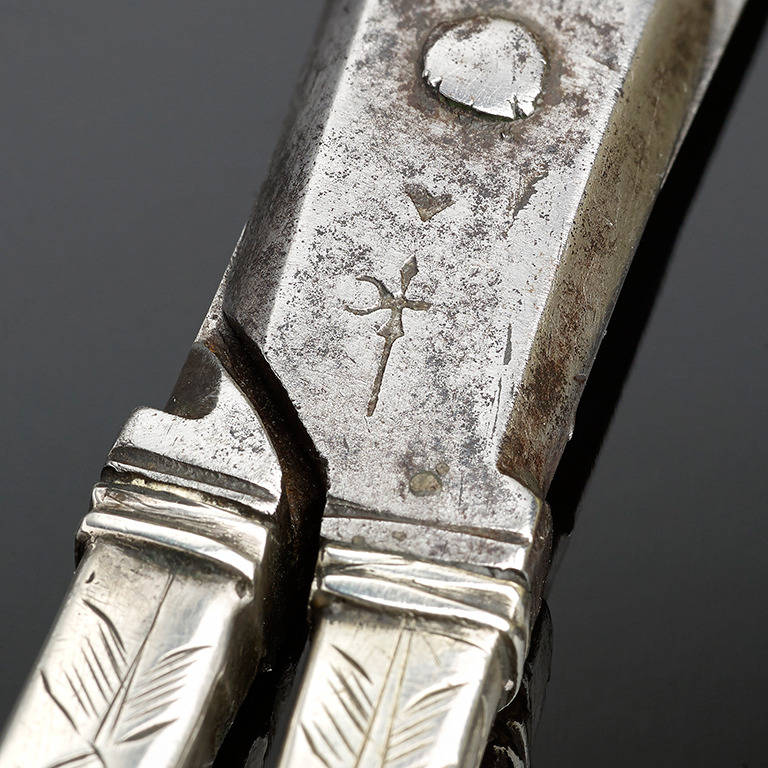 18th Century and Earlier Rare Pair of Charles I Silver Scissors, England circa 1635-1640 For Sale