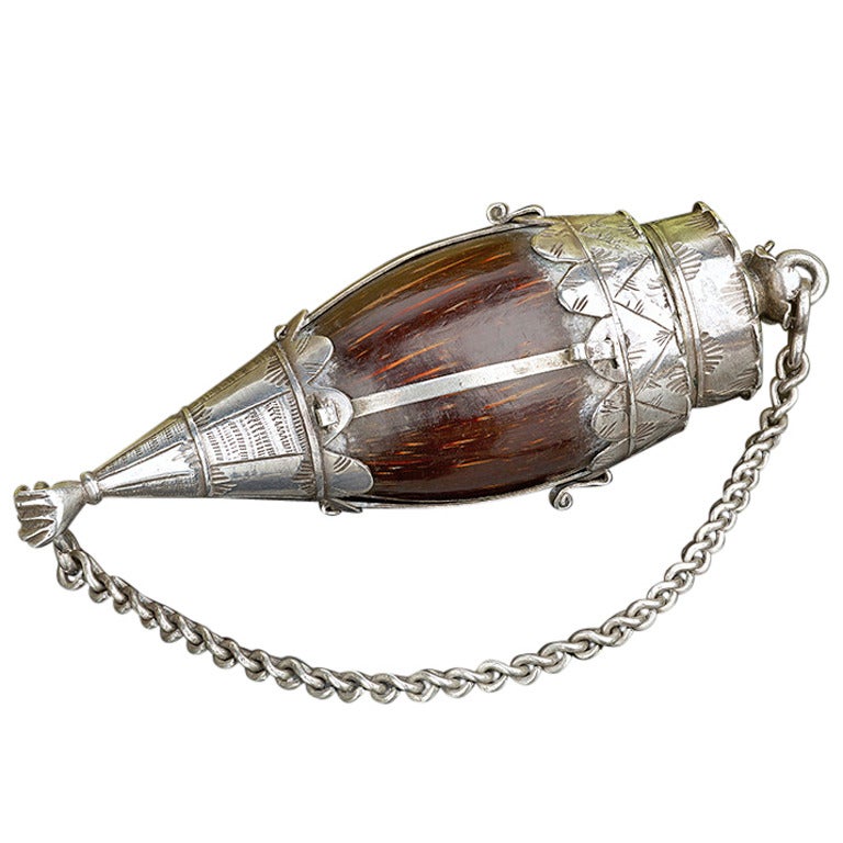 Silver Powder Flask For Sale
