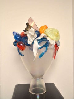 Mario Bellini "Sogni Infranti" Multicoloured Murano Glass Vase for Venini, 1992