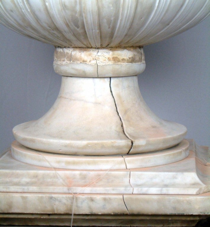19th Century Carrara Marble Italian Vase, 1830s For Sale 2