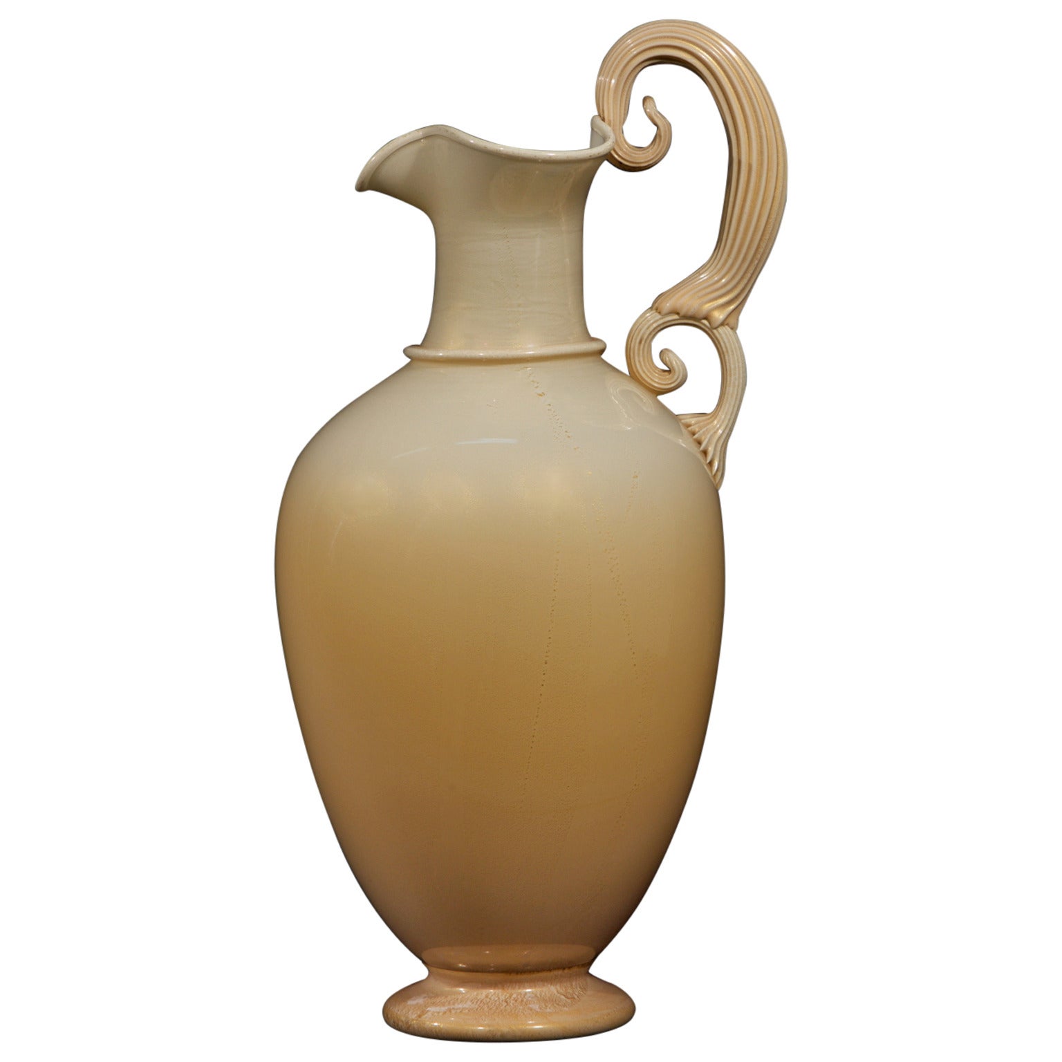 Rare Neoclassical Revival Murano Milky Glass Italian Vase, 1950s