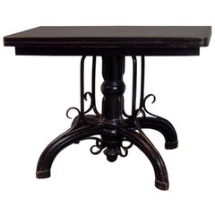 19th Century Thonet Black Wood Austrian Game Table