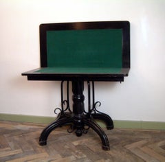 19th Century Thonet Black Wood Austrian Game Table
