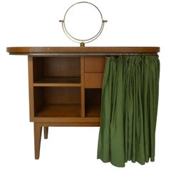 Vintage Gio Ponti Midcentury Mahogany Wood Italian Dressing Table, 1960s