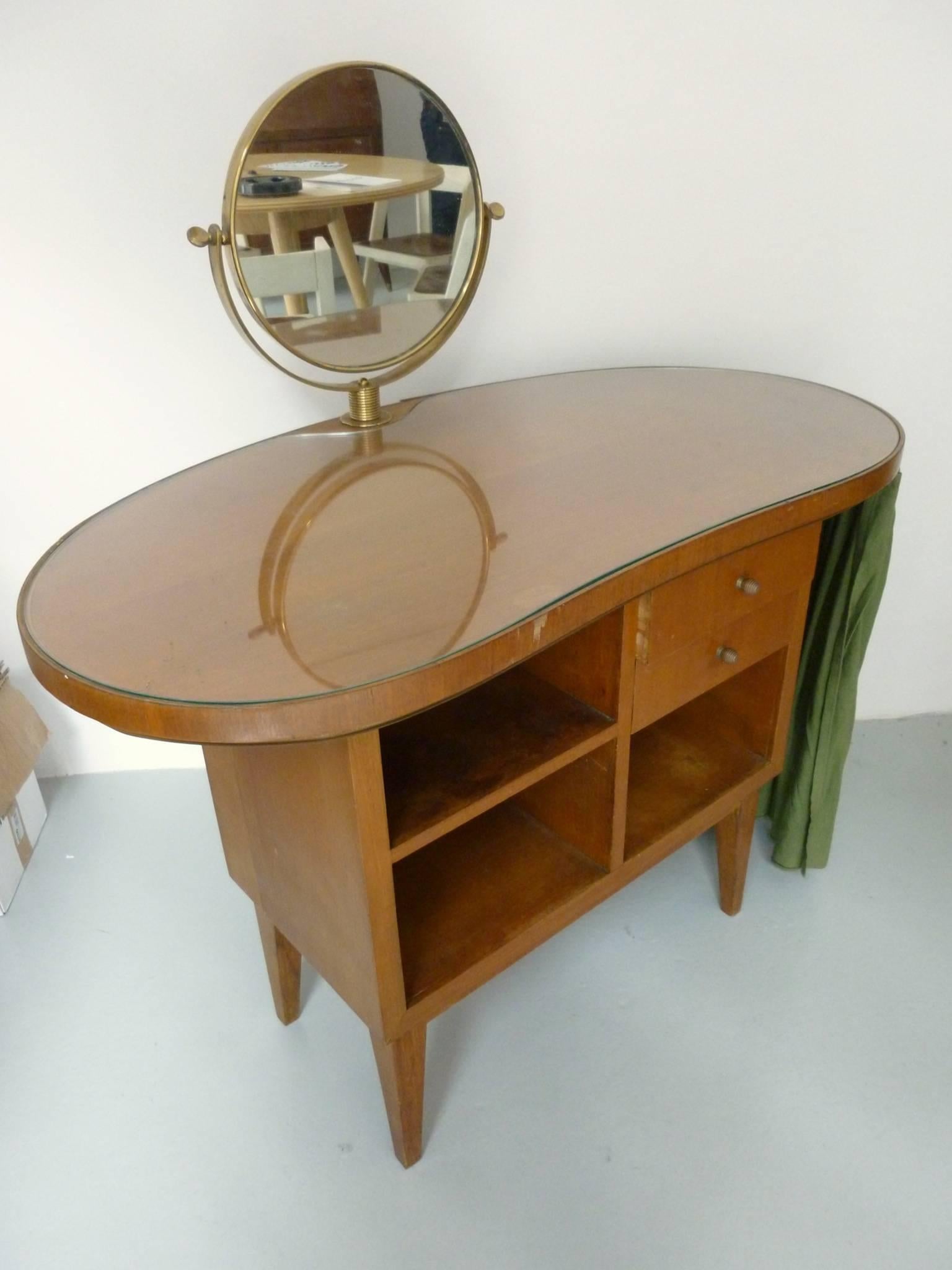 Gio Ponti Midcentury Mahogany Wood Italian Dressing Table, 1960s For Sale 4